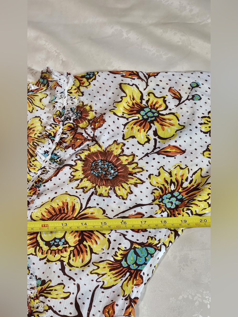 ๐ผโจ Poupette St Barth Floral V-Neck Mini Dress Size S ๐ด๐ - Picture 3 of 13